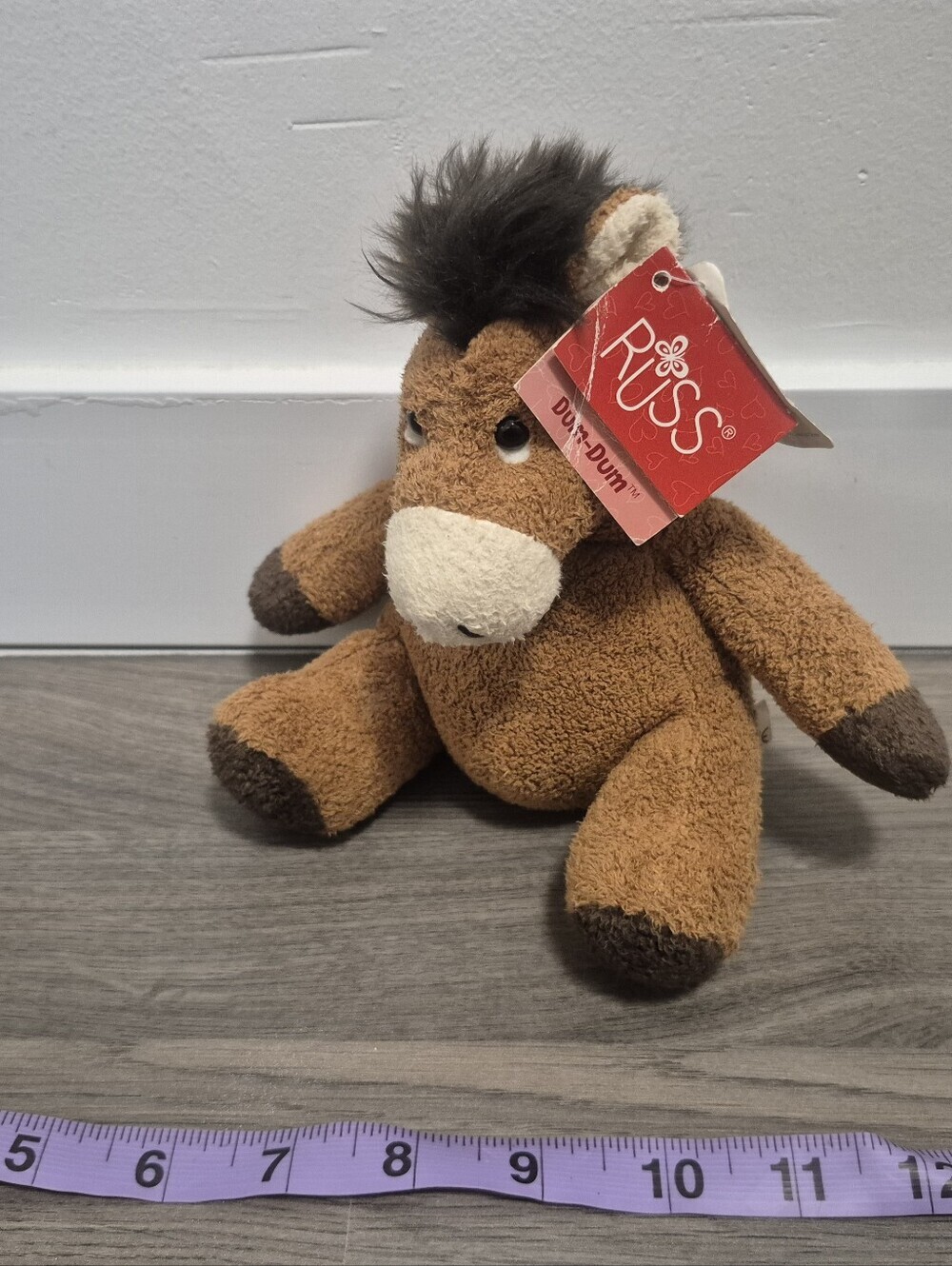 Russ Brown and Cream Plush Donkey Stuffed Animal Dum Dum